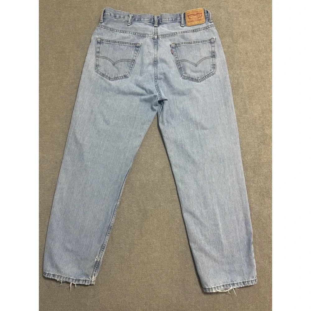 Levis 550 Jeans Mens 38x32 Light Wash Relaxed Fit Tapered Leg‎ Denim Zip Fly